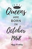 Photo Gallery queens are born in october 1968: personalized journal notebook birthday gift for women born in october 1968 - cute bday present for her - 6x9 inches - 110pages Photo Gallery queens are born in october 1968: personalized journal notebook birthday gift for women born in october 1968 - cute bday present for her - 6x9 inches - 110pages