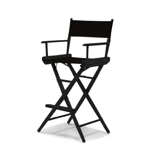 Telescope Casual World Famous Bar Height Director Chair, Black with Black Frame