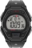 Timex Men's Ironman Classic 43mm Watch with Daily Step, Calorie and Distance Tracking & Heart Rate - Black Strap with Red Accents