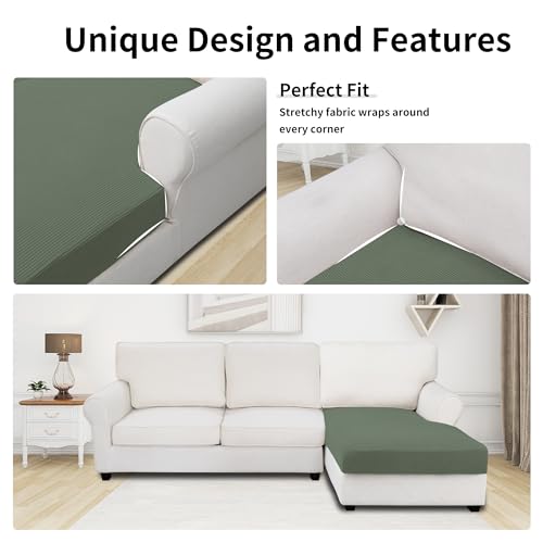 Image of Easy-Going Stretch 1 Piece Chaise Lounge Cushion Slipcover