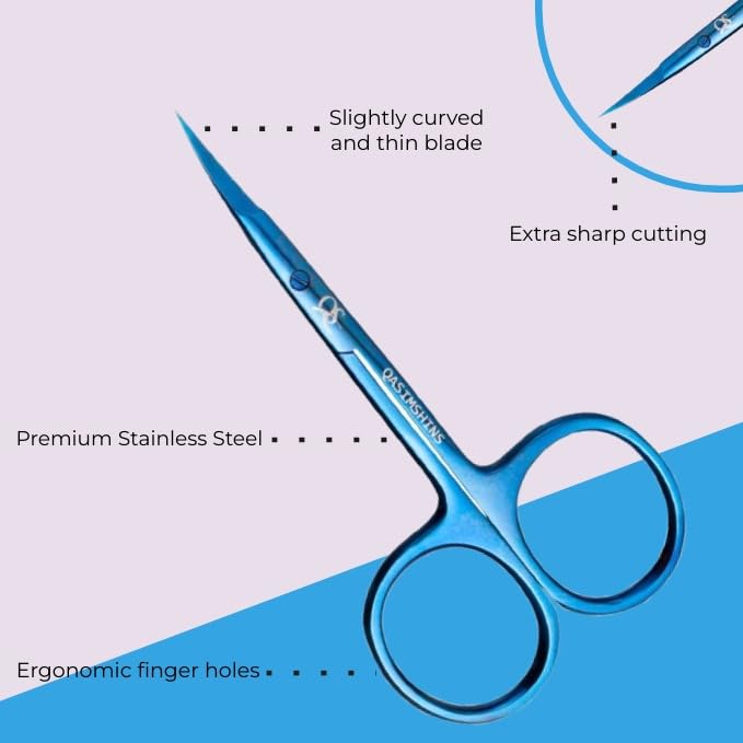 Professional Cuticle Scissors with Curved Tip, Stainless Steel Cuticle Scissors Extra Fine - Image 4