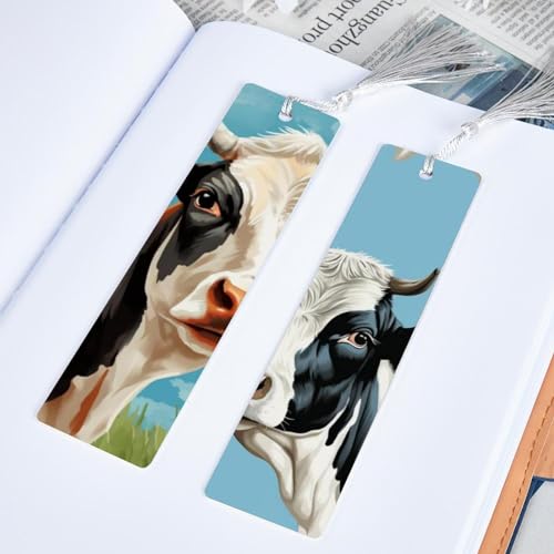 Marque-page motif vache à pompon : cadeau chic pour lecteurs - 5