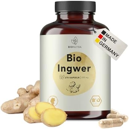 BIONUTRA® Gélules gingembre bio hautement dosées 1300 mg/jour, co...