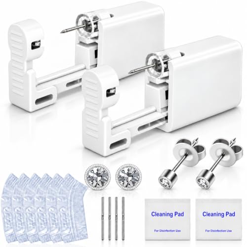 Anzero Ear Piercing Kit, Disposable Ear Piercing Gun with 3MM CZ Studs