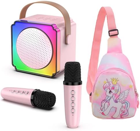 RockJam 10-Watt oplaadbare Bluetooth karaokemachine met twee microfoons, lichtshow en spraakopnamen