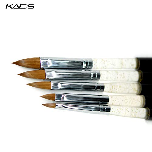 Kads Kolinsky Sable Acrylic Brush 5Pcs/Set Size 2#/4#/6#/8#/10# Acrylic Brush Black Kolinsky Sable Acrylic Nail Brushes #TOP2