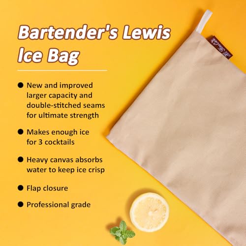 Sac à glace en toile beige style Lewis pilon à glaçons coton durable