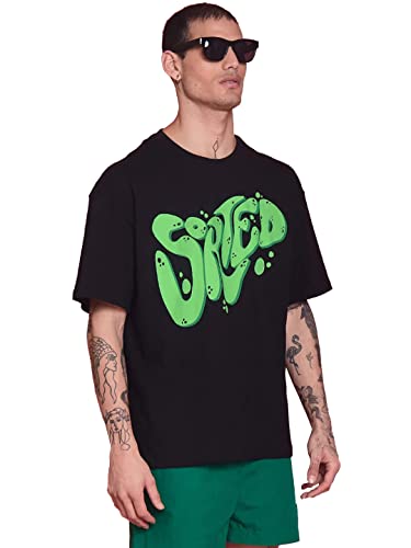 Image of RodZen Men's Cotton Round Neck Printed Oversized Loose Fit T-Shirt