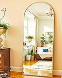 KOMCOTE Arch Mirror Full Length, Floor Length Mirror, Arched Floor Mirror, Wall Mirror Full Length, Large Floor Mirror, Bedroom Mirror Full Length, Gold Floor Mirror for Living Room, Gold