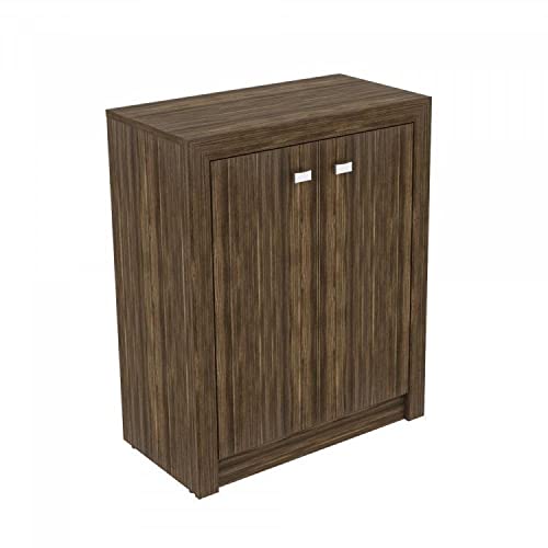 Conjunto Home Office 3 Peças com 1 Balcão 1 Armário 1 Estante Tecno Mobili Nogal