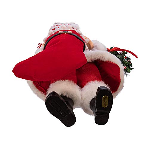 Kurt S. Adler Kurt Adler 10.5-Inch Fabriché Gingerbread Stocking And Wreath Santa, Multi #TOP6