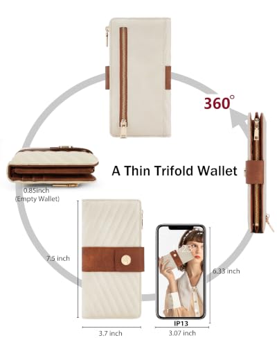 Image of Women's Trifold Wallet,Large Capacity RFID Long Wallet