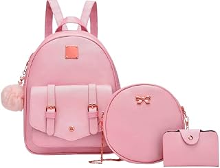 floki 32 all Fashion Girls 3-PCS Fashion Cute Mini Leather Backpack sling & pouch set for Women/gift for girlfriend Price In India