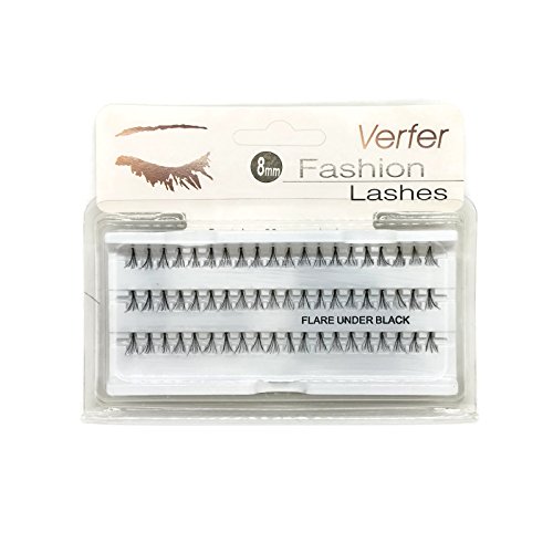 Pestañas Postizas de grupos Extensión de pestañas profesionales 60pcs Longitud 8?10?12 (VERFER PESTAÑAS GRUPITOS 8MM)