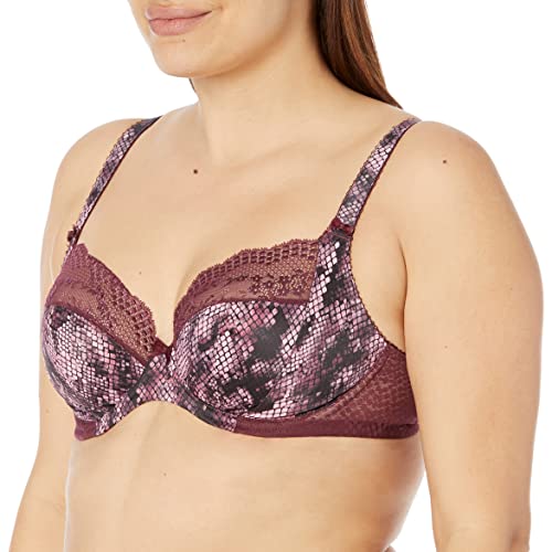 Elomi Women's Plus Size Lucie Underwire Stretch Lace Plunge Bra, Mambo, 46D