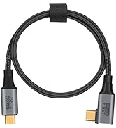 Poyiccot USB C Right Angle Cable 100W, 40Gbps USB C Cable Short, 1.5Feet Right Angle USB 4 Cable ...