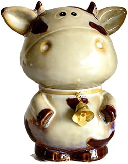 WAIT FLY Cow Piggy Coin Bank, Ceramic Animal Money Box