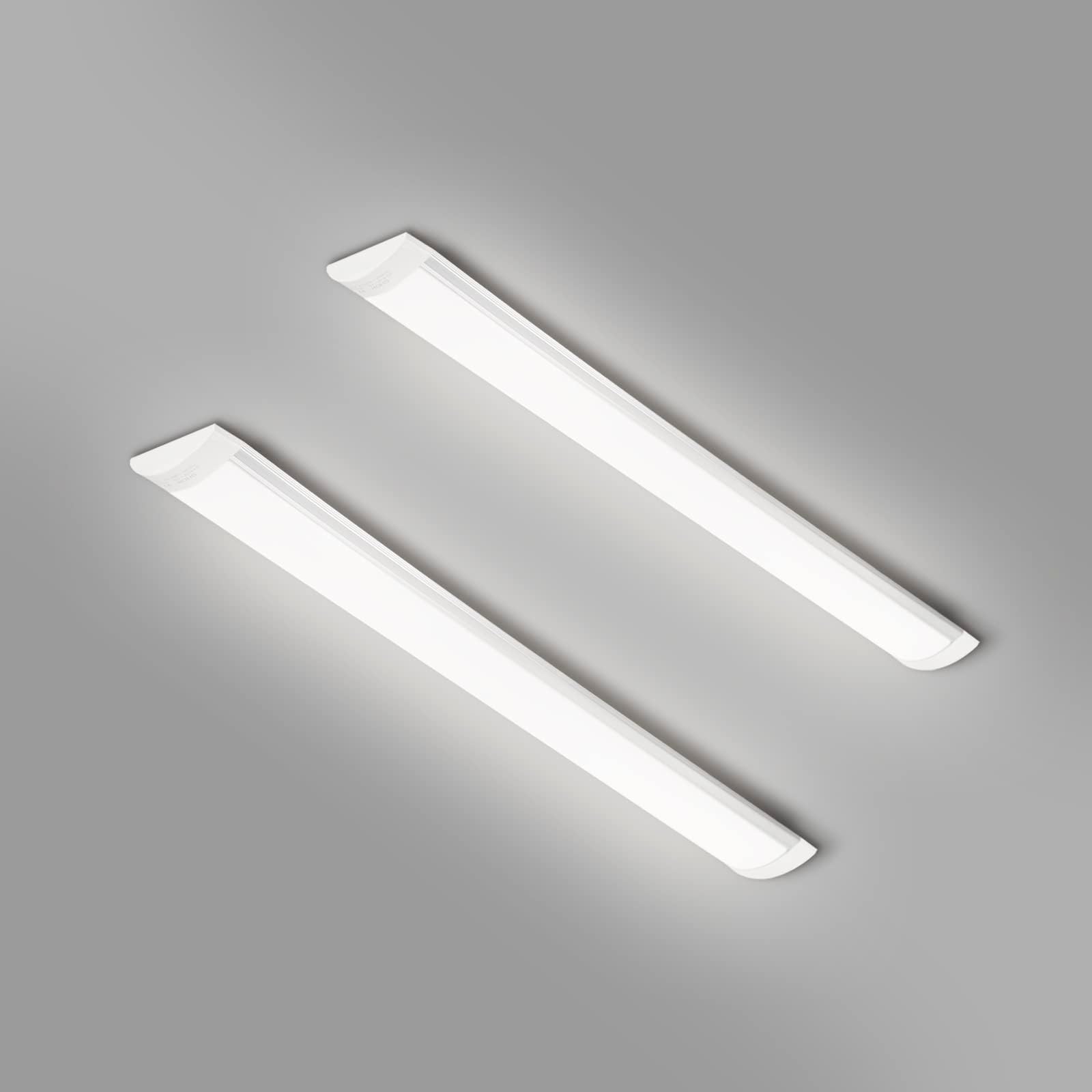 colmeguna 2 Packs 2FT LED Batten Light, Ultra-Thin Ceiling Surface Mounted Li...