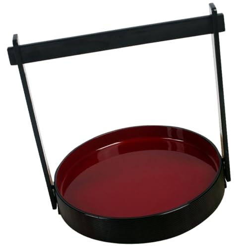 Plato para sushi estilo japonés de plástico rojo miniatura 1