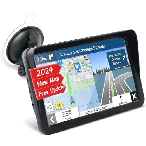 GPS Navigation for Car, Latest 2024 Map,9 inch Touch Screen Real Voice Spoken Turn-by-Turn Direction Reminding Navigation System for Cars, Vehicle GPS Satellite Navigator with(Free Lifetime Updates)