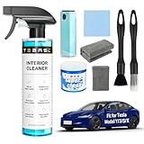 8PCS Customized Interior Cleaner kit for Tesla, Stain Remover, Safe on Vegan Leather, Tesla Cleaning kit Products for Dash/Console/Door/Interior, Cleaning Kit for Tesla Model 3/Y/S/X Accessories