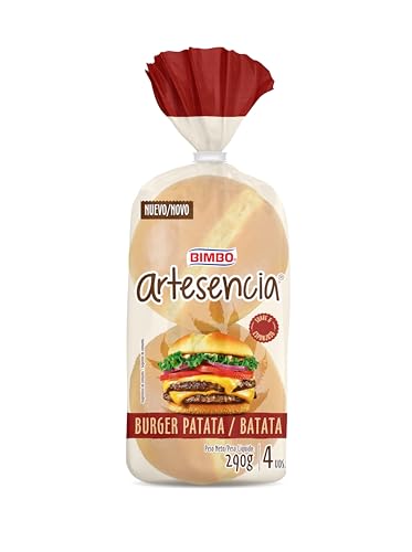 Artesencia - Pan Para Hamburguesa Patata 4 unidades, más que un pan una experiencia, 290g