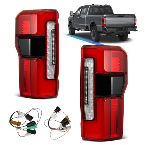 Image of Upgrade LED Tail Liaht Fit for 2023-2026 Ford F250 F350 Super Duty | Halogen Upgrade LED W /BSD Pair Rear Light Accessories Rear Brake Lamp Signal Assembly
