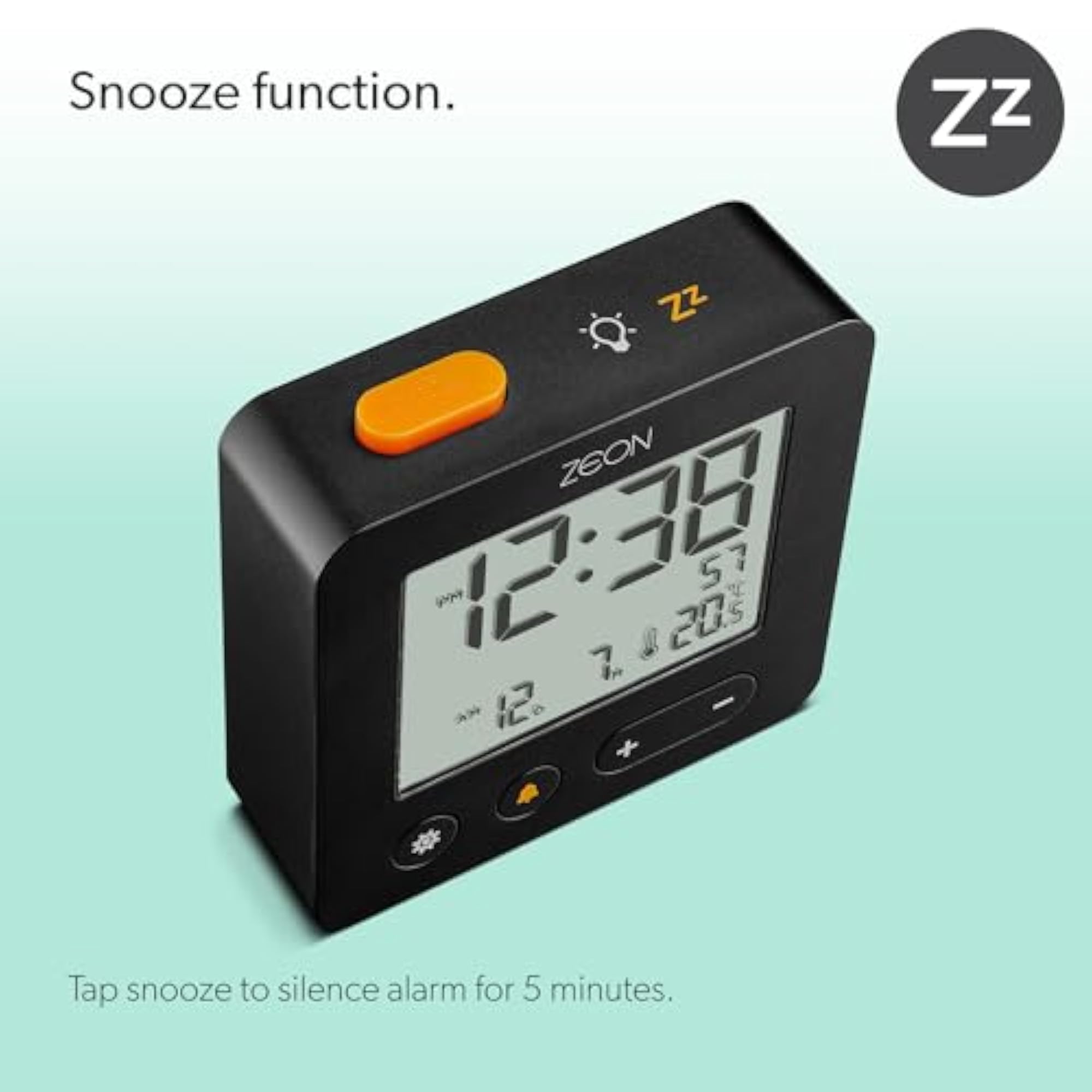Digital Bedside Alarm Clock with Positive LCD Display