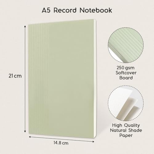 Image of Record Note Book, Smoke Grey | A5 - Dotted Grid Pages | 96 Pages - 100GSM Pages with Soft Cover | Ideal for Office, College, School, Journaling, Meeting & More