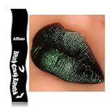 Goth Flash verde lucidalabbra opaco base nera verde smeraldo metallizzato rossetto a lunga durata altamente pigmentato glitter velluto per labbra gotico quotidiano cosplay vampiro make-up impermeabile