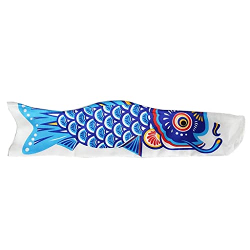 predolo Drapeau de Carpe Décoratif Japonais Manche à Vent Koi Sailfish, Bleu, 50cm Cover