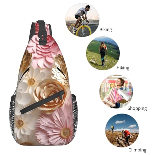 Bolso bandolera cruzado estilo moderno negro floral miniatura 6