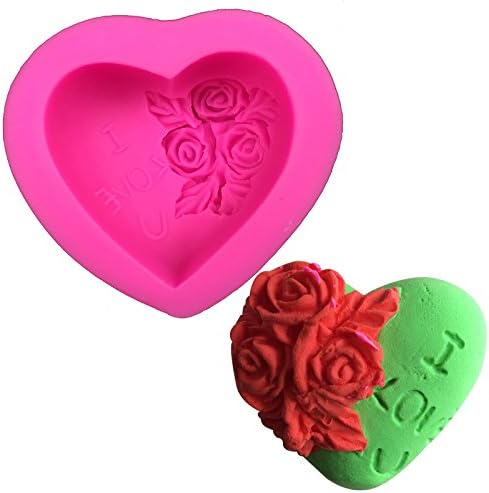 Molde de silicona de corazón 3D para alimentos y jabón de chocolate, caramelo, pastel, día de San Valentín, molde de silicona 3D con forma de