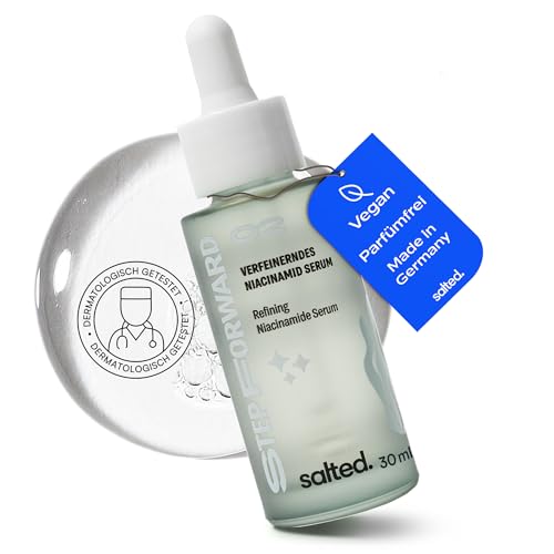 salted. Verfeinerndes Niacinamid Serum | 30 ml | Gegen Pickelmale, große Poren & Pigmentflecken | Für ein klares, ebenmäßiges Hautbild | Gesichtspflege Damen & Herren | Vegan | Parfümfrei