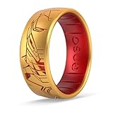 Enso Rings Silicone Ring - Marvel Characters DualTone Collection - Comfortable Contour Fit - Ideal For Active Use - Iron Man - 9