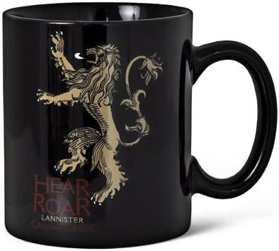 SD toys Game of Thrones Taza Hear Me Roar Lannister, cerámica, Negro, 10 cm