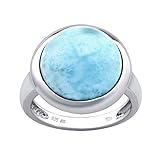 Tamaño del larimar: 15 mm, tamaño total de la parte central: 19 mm