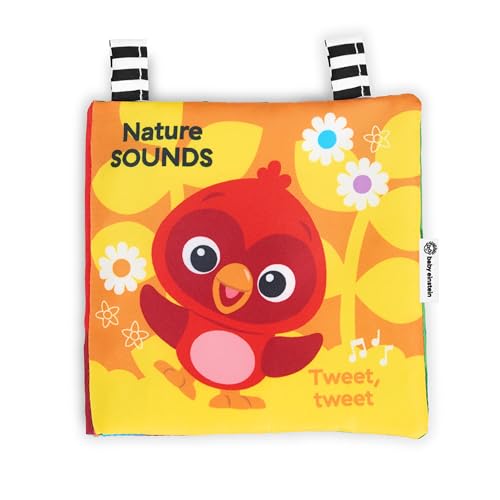 Image of Baby Einstein Nature Sounds Soft Activity Book, Interactive Sensory Cloth Book with Crinkles & Rattle, 0-36 Months