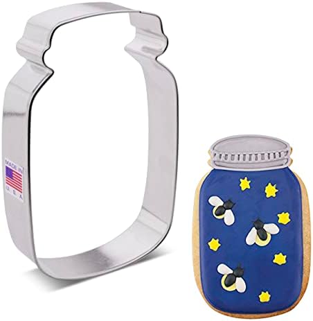 Ann Clark Cookie Cutters Mason Jar Metal Cookie Cutter, 4.5"
