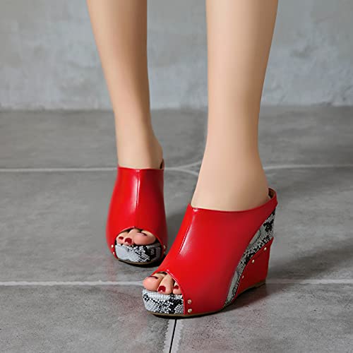 Gicoiz Espadrilles Platform Wedges Women Peep Toe Mule Slippers4