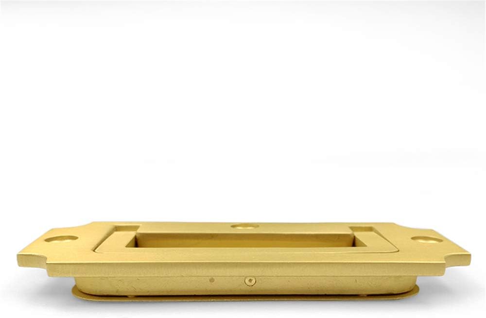 Golden Pure Brass Recessed Tatami Sliding Door Sliding Door Drawer Invisible Concealed Handle Modern Minimalist Bow Pull Hole Pitch 86mm (4)