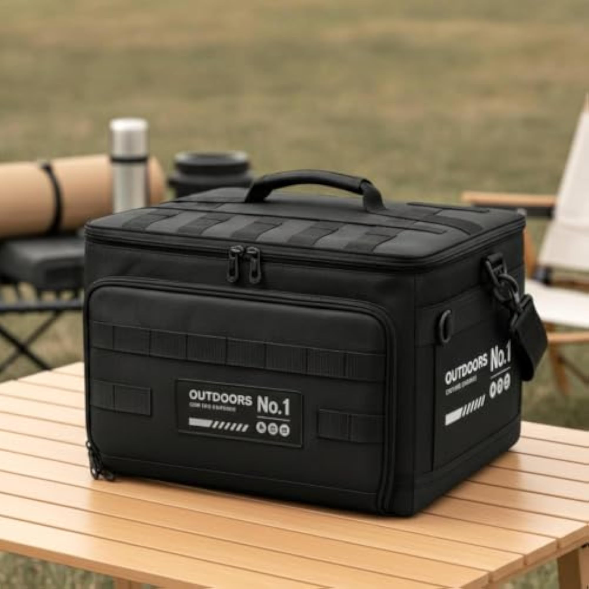 Khaki Foldable Storage Box for Camping & Travel