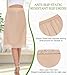 Lovasy Women Satin Half Slips Lace Long Underskirt Anti Static Under Skirt Soft Slip Dress for Skirts Dresses Nude,Large