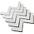 Tile Generation NBG-4 Herringbone White and Gold Metal Stainless Steel Polished Marble Tile (1 Sheet)