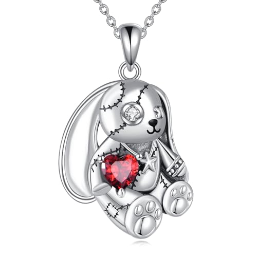 Teddy Bear Sterling Silver Necklace - Bear Pendant Gothic Jewelry for Women