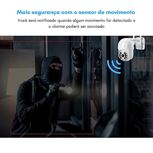 Câmera de Segurança Externa Ip WiFi Com Cartão de Memória 64gb, Prova D'água, IP66, A8, Infravermel