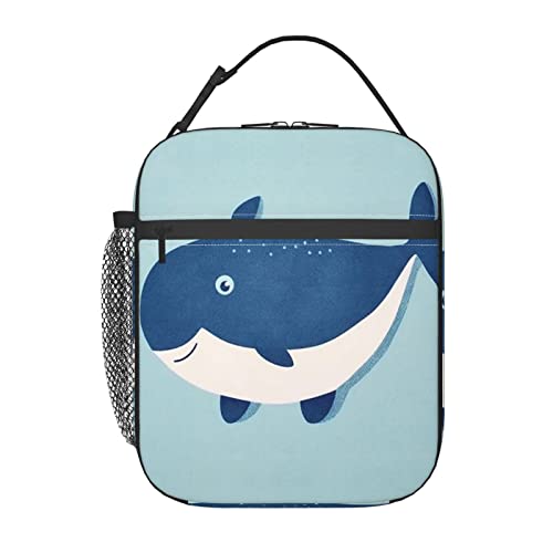 Molycho Cute Whale Insulated Lunch Bag Lunch Box Lunch Tote Cooler Reusable For Office Travel Work Picnic Hiking Beach Unisex Zipper Insulated Lunch Box Lifestyle Supplies #TOP7