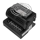 Thonlai Calentador de Gases Tipo Tarjeta, Calentador Interior Portátil para Exteriores con Doble Entrada de Gas con Temperatura Ajustable y Válvula de Seguridad, para Camping, Pesca,