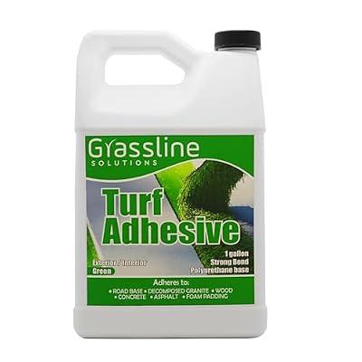 Grassline Solutions Synthetic Grass Adhesive - 1 Gallon - Color Green - Single Part Polyurethane Based, 20-30m Bond time for Indoor and Outdoor Use - Weatherproof - Non Toxic Turf Adhesive