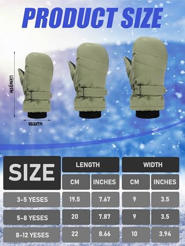 Image of Newcotte 6 Pairs Winter Ski Mittens Kids Waterproof Warm Snow Gloves for Boys Girls Cold Weather Outdoor Activities